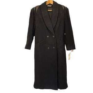 JOFELD NWT  Y2K Women's Double Breasted Coat Leather Padded Shoulders Size 10